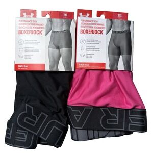 2 Under Armour 2XL  BoxerJock Pink Black 41-45.5 Performance Tech Boxer Brief